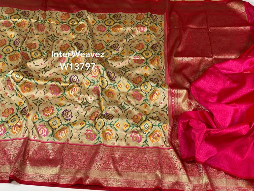 Banarasi Kathan Ikkat Style saree