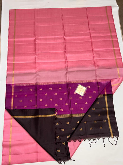 Dual Colour Pallu Kanchi Silk sarees