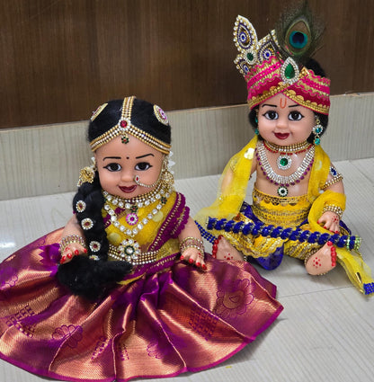 Radha Krishna Hand decorated Dolls