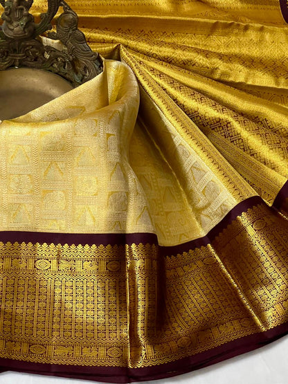 Golden Kanchi Bridal Silk Sarees
