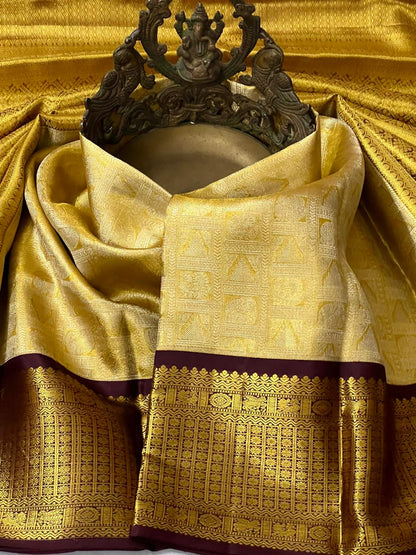 Golden Kanchi Bridal Silk Sarees