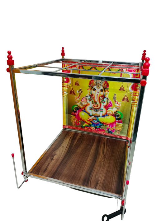 Foldable Pooja Mandapam Stainless Steel