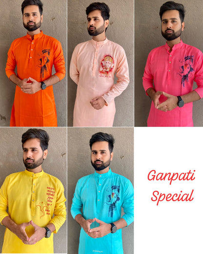 Ganpati  Printed Men's  Kurta