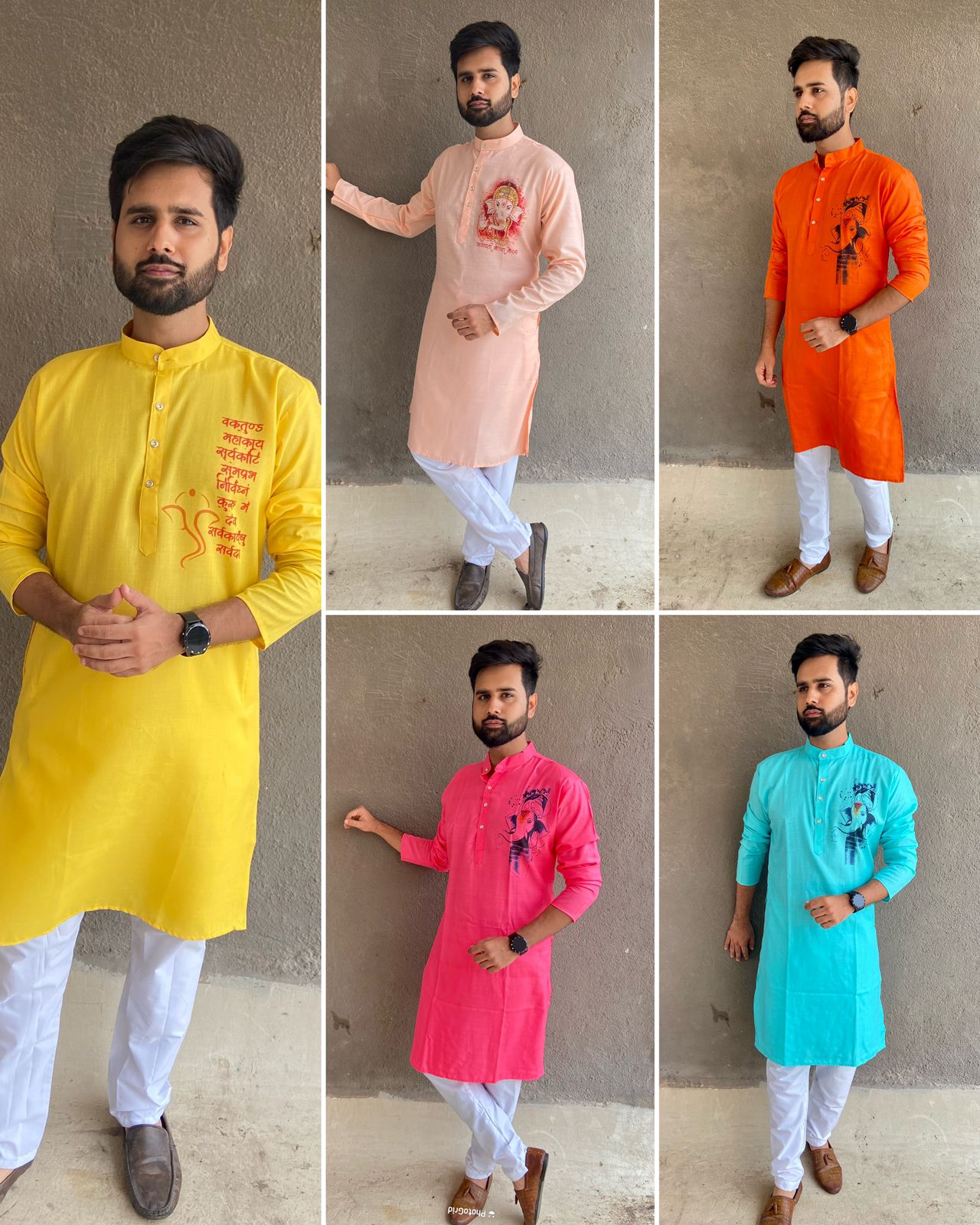 Ganpati  Printed Men's  Kurta