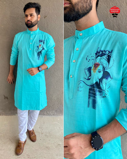 Ganpati  Printed Men's  Kurta