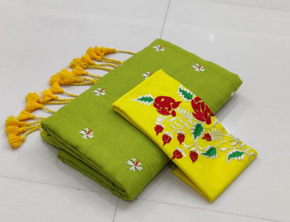 Khadi Cotton Shiuli Sarees