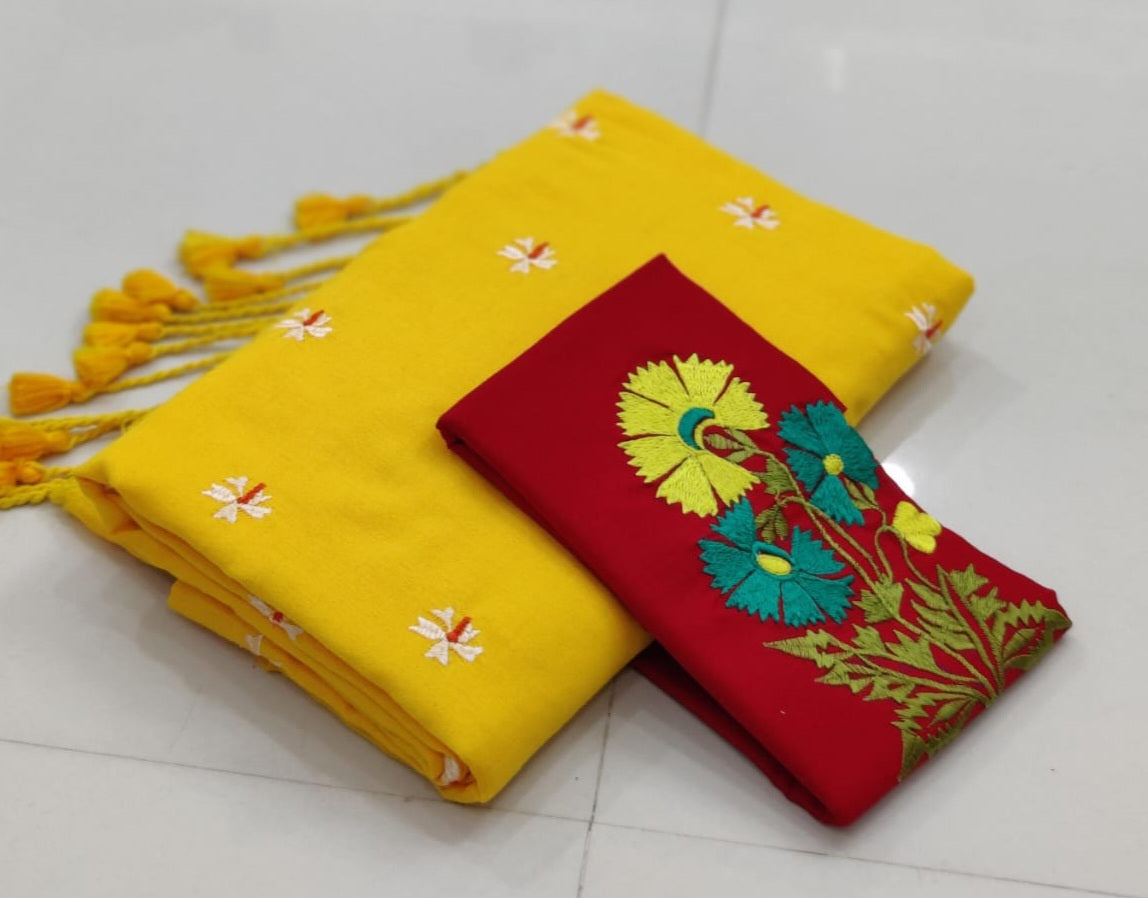 Khadi Cotton Shiuli Sarees