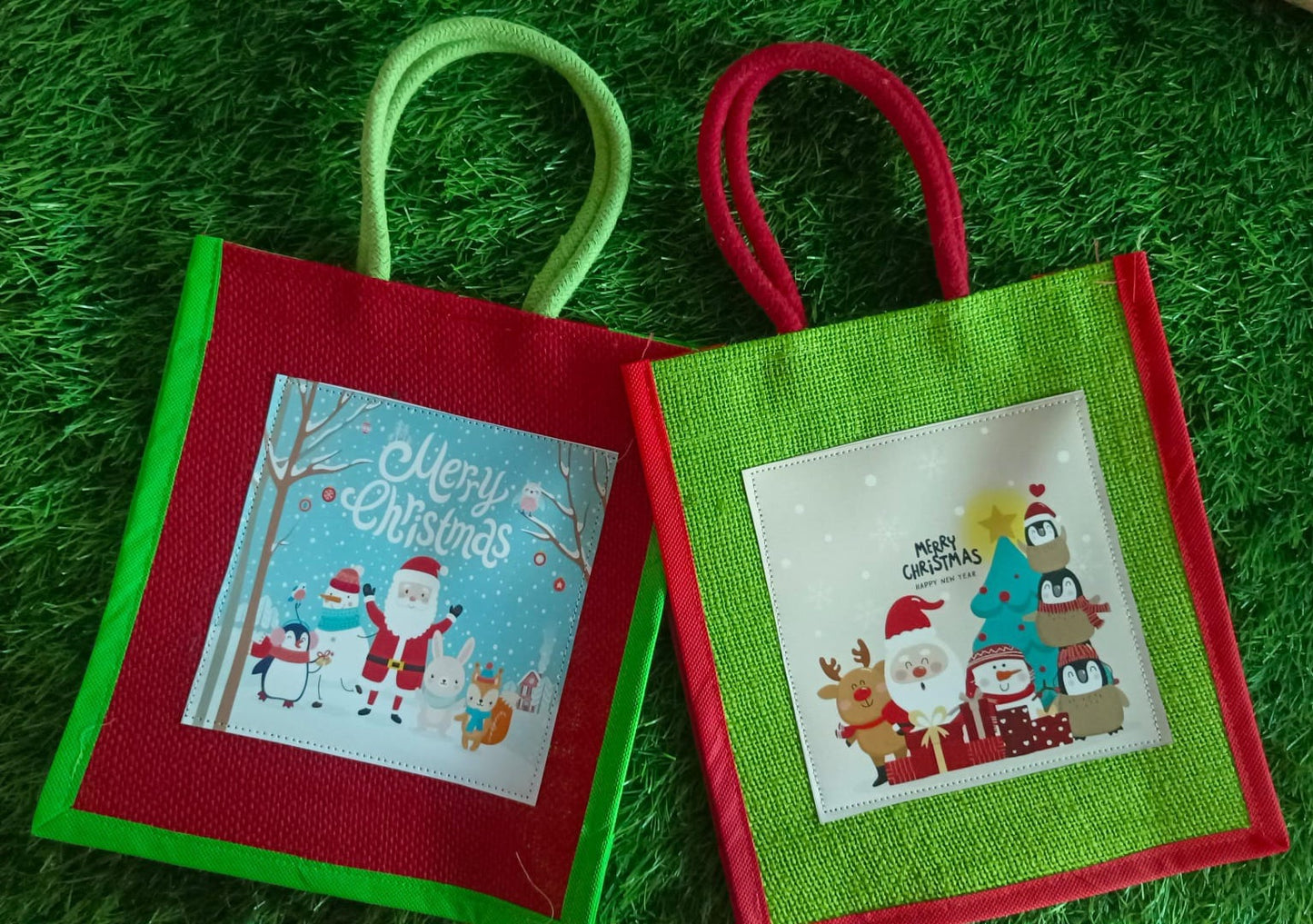 Christmas Jute Gift Bags 10 Nos.