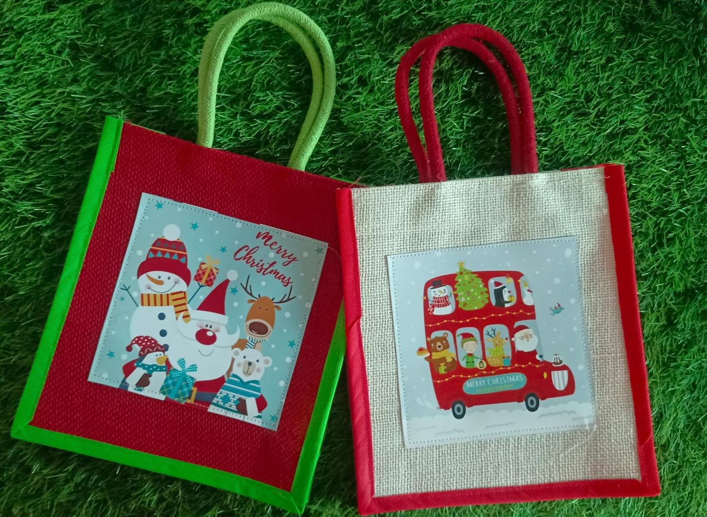 Christmas Jute Gift Bags 10 Nos.