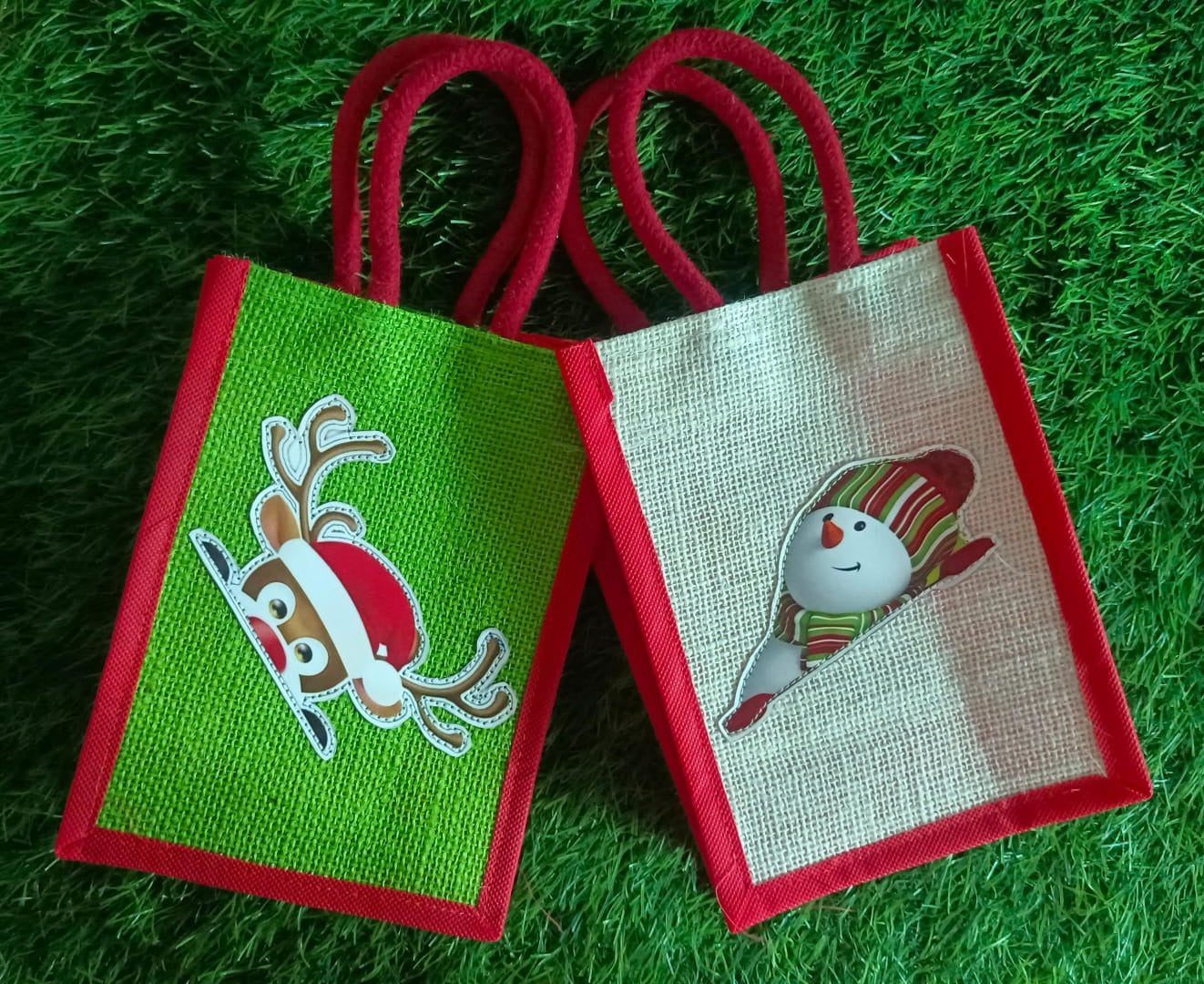 Christmas Jute Gift Bags 10 Nos.