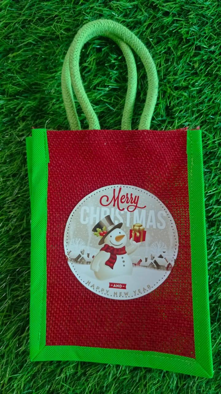 Christmas Jute Gift Bags 10 Nos.