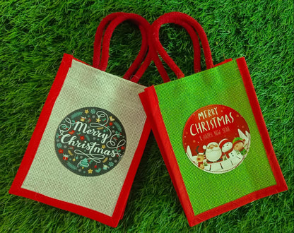 Christmas Jute Gift Bags 10 Nos.