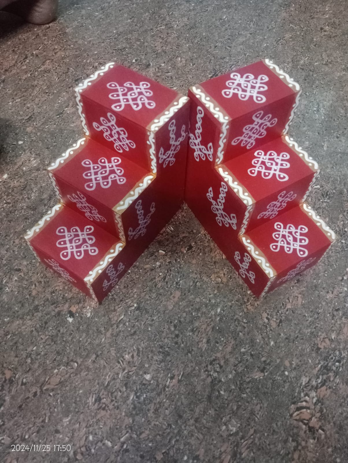 Hand Painted Wooden Diya Steps