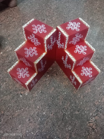 Hand Painted Wooden Diya Steps