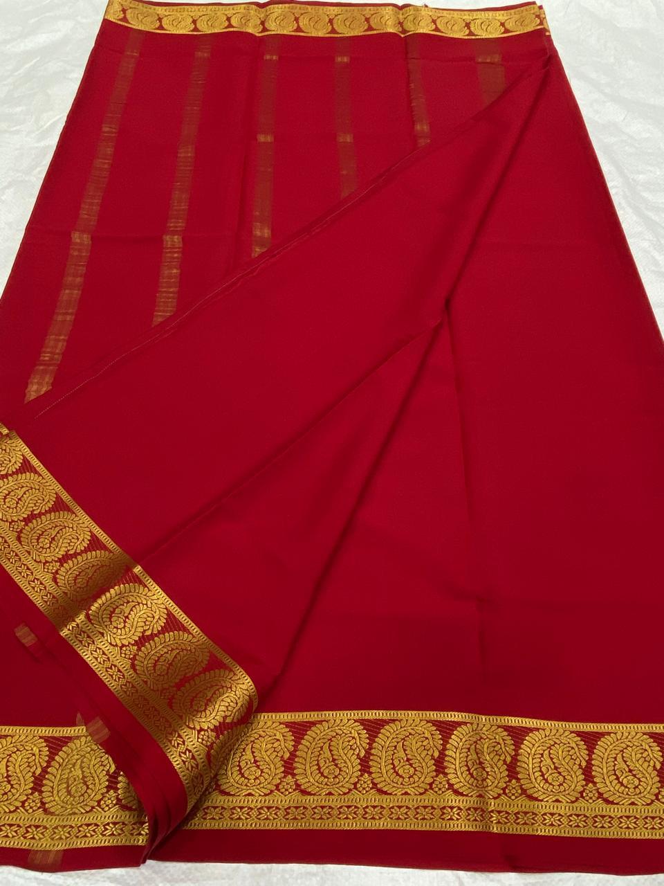 Mango Border Mysore Silk Sarees