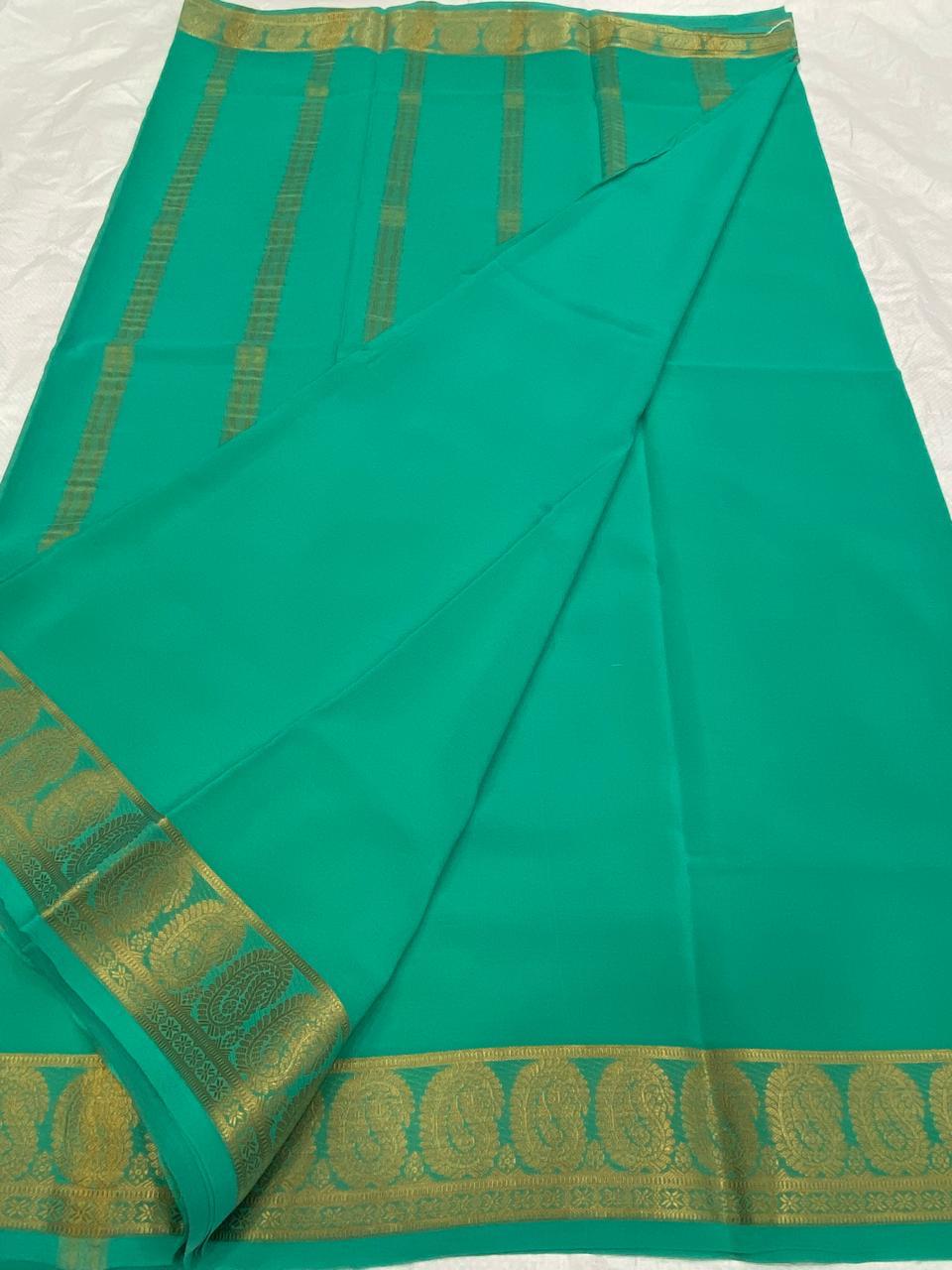 Mango Border Mysore Silk Sarees