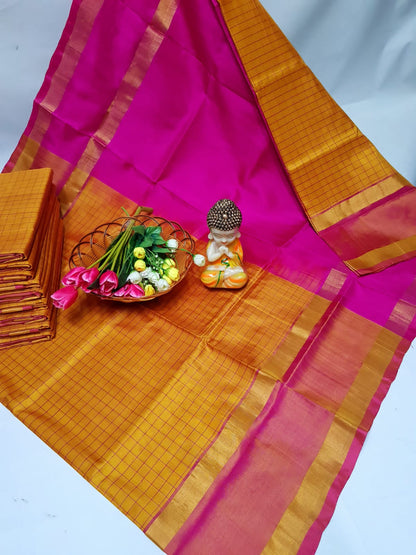 Uppada Mahanati checks sarees