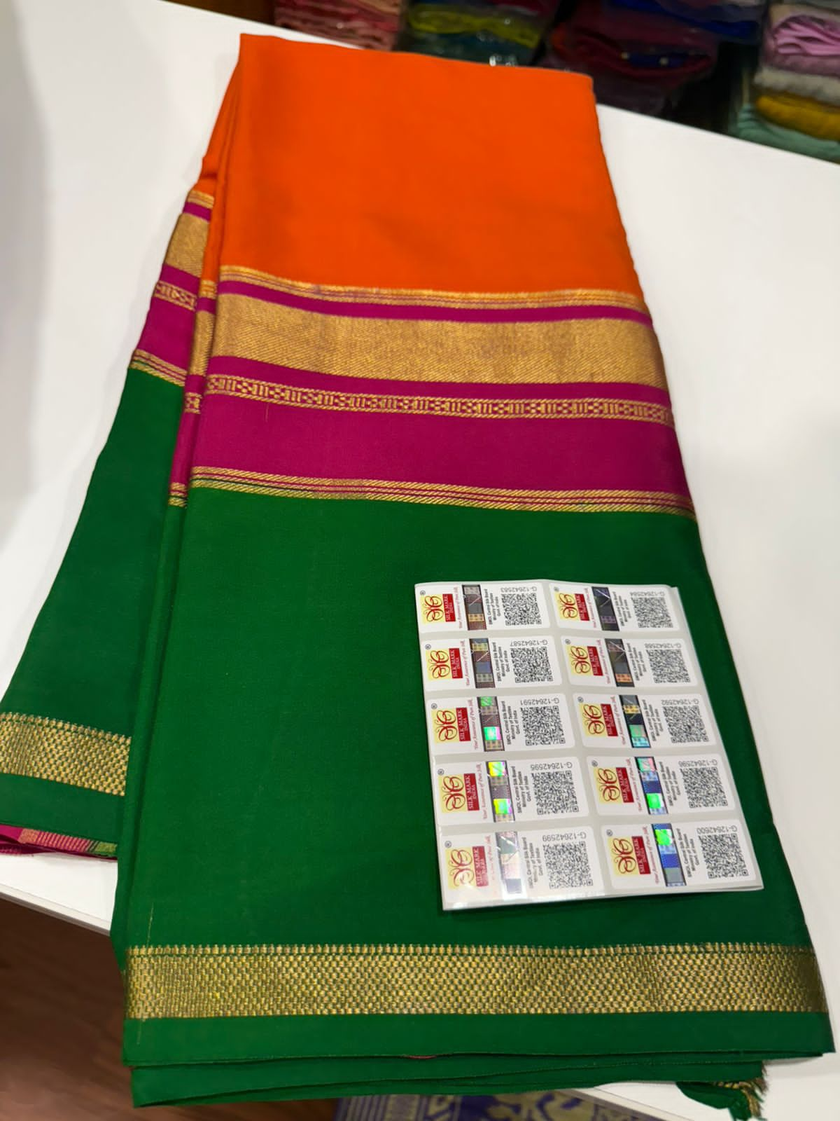 KSIC 3D Pattern Pure Mysore Silk Sarees