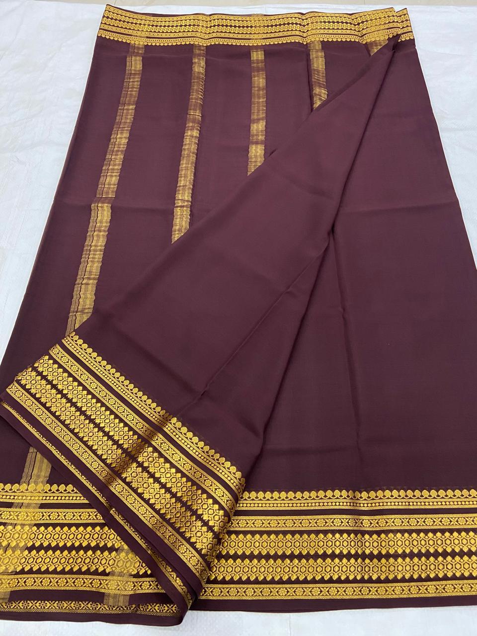 Plain Mysore Silk Sarees 120 gsm