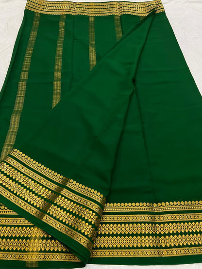 Plain Mysore Silk Sarees 120 gsm