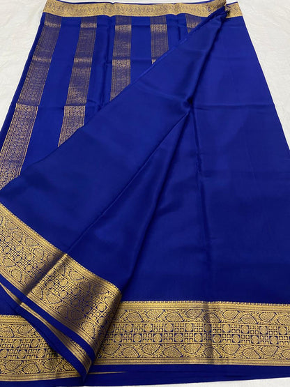 Plain Mysore Silk Sarees 120 gsm