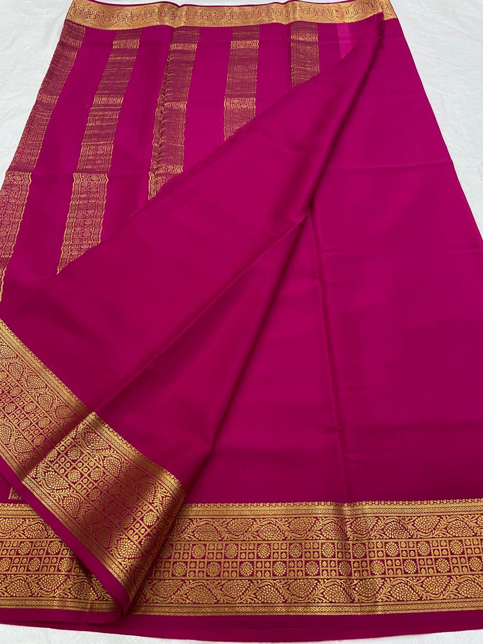 Plain Mysore Silk Sarees 120 gsm