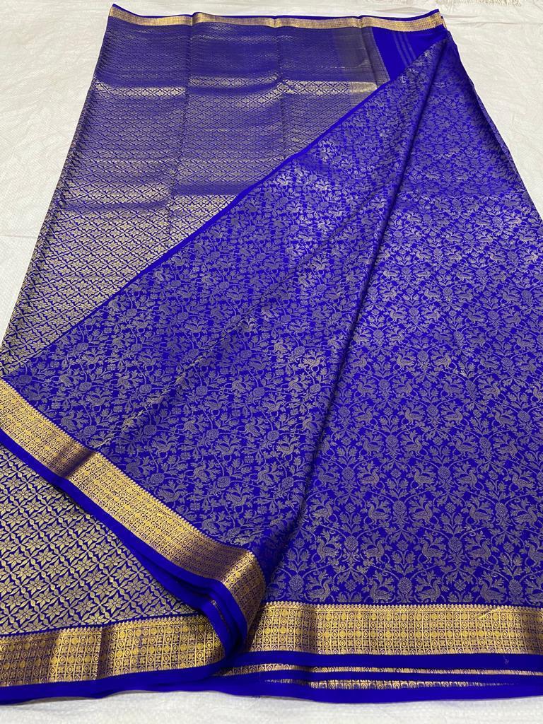 Brocade Pure Mysore Silk Sarees