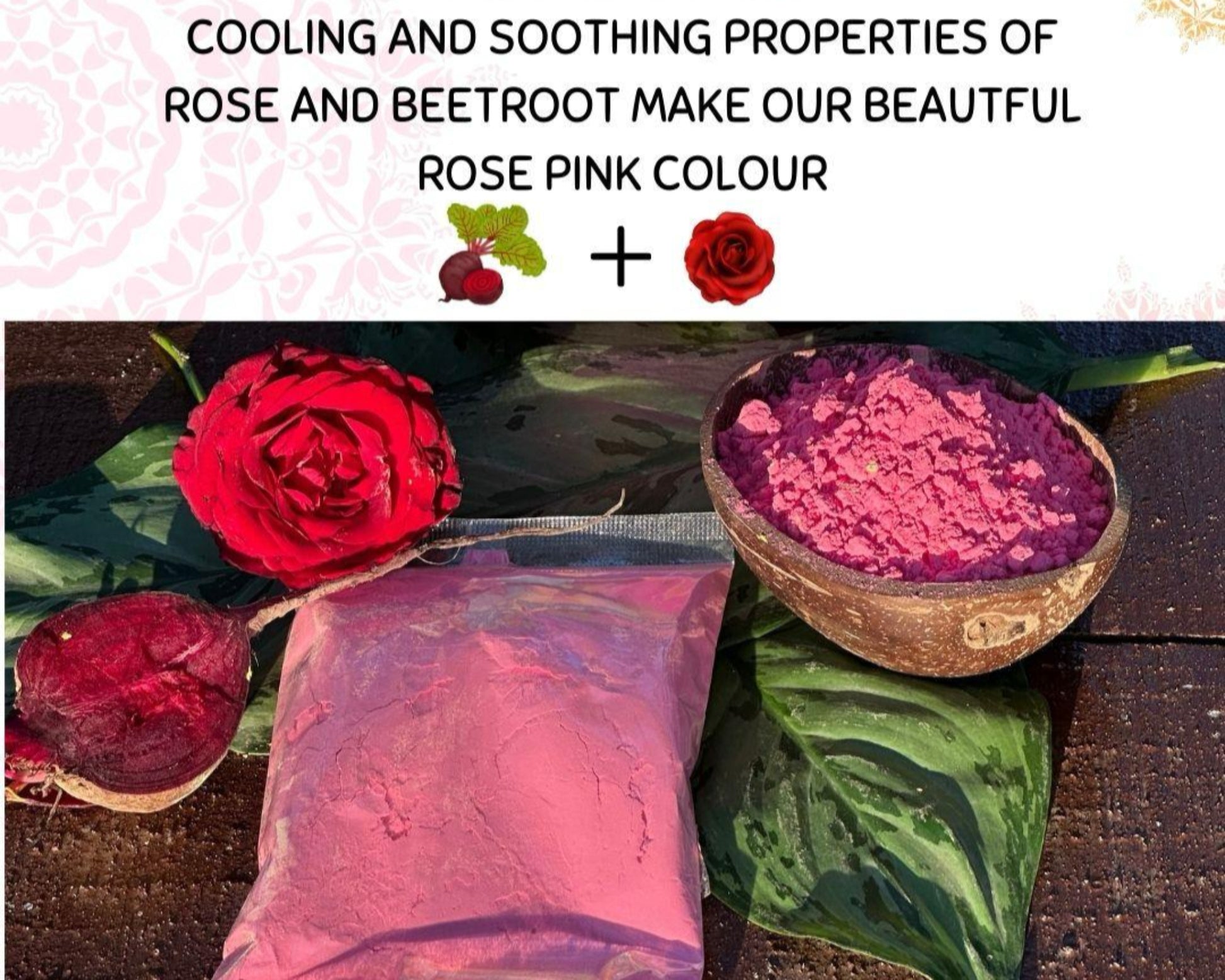 Pink Color Homemade Natural Holi Colors from vegetables, fruits, grass, etc