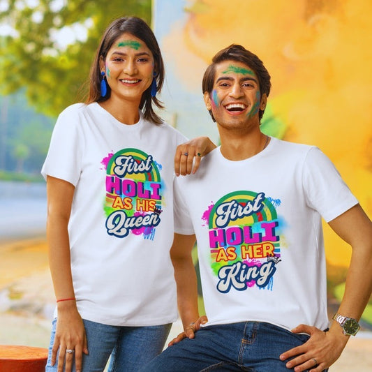 Holi Couple T-shirts 