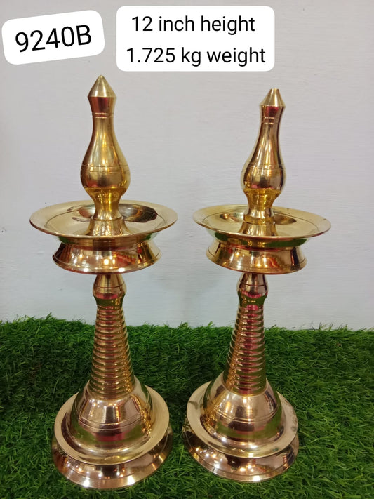 Brass Kerala Nila Vilakku in Pair