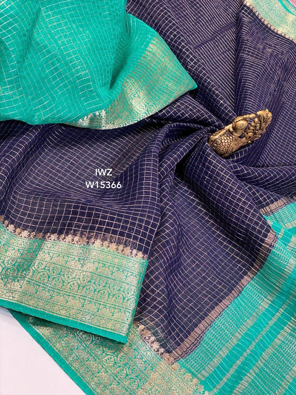 Semi Mysore Silk Checked Sarees