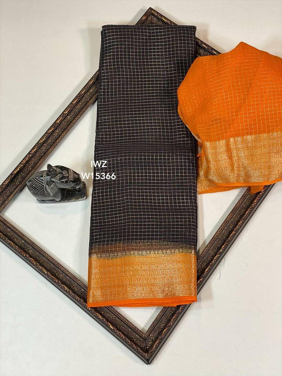 Semi Mysore Silk Checked Sarees