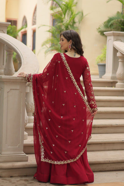 Georgette Silk Gown with Dupatta