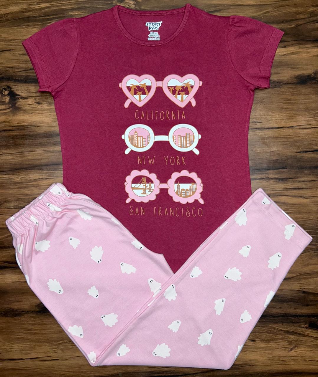 Girls Cotton T-Shirts Pants Sets