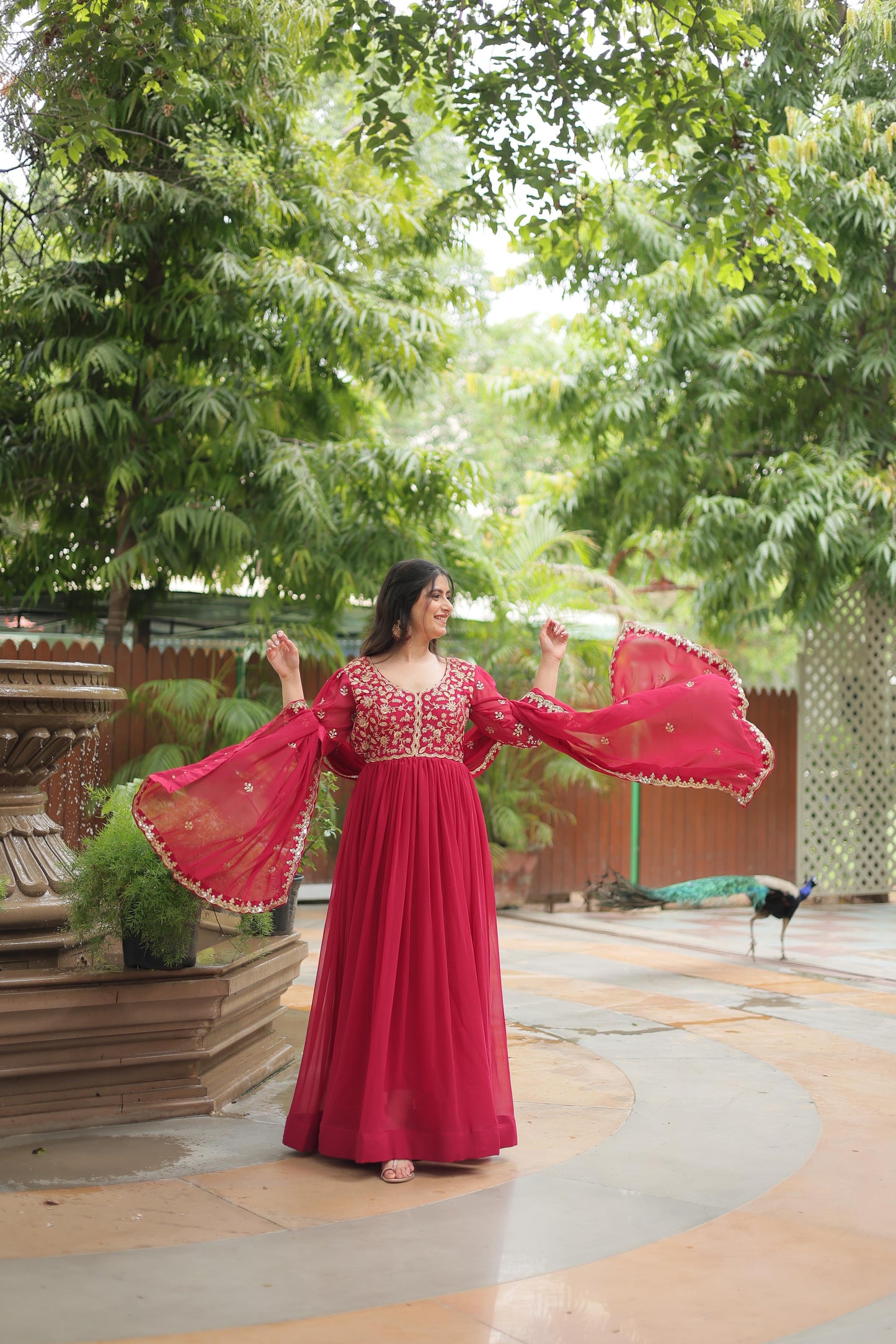 Georgette Silk Gown with Dupatta