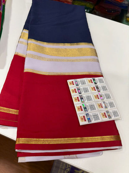 KSIC 3D Pattern Pure Mysore Silk Sarees