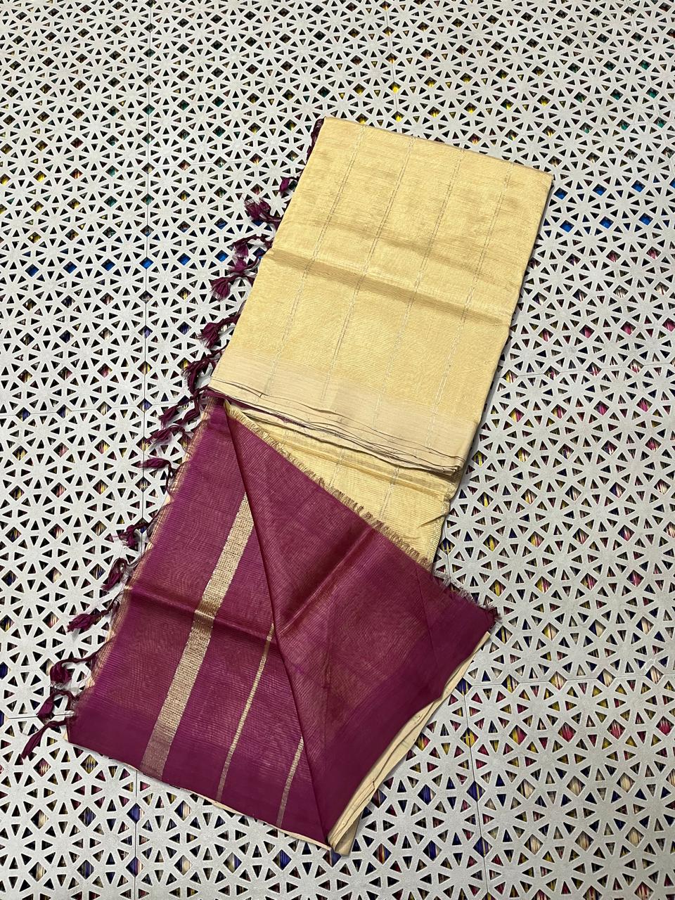 Mangalagiri Pattu Zari Lines Sarees