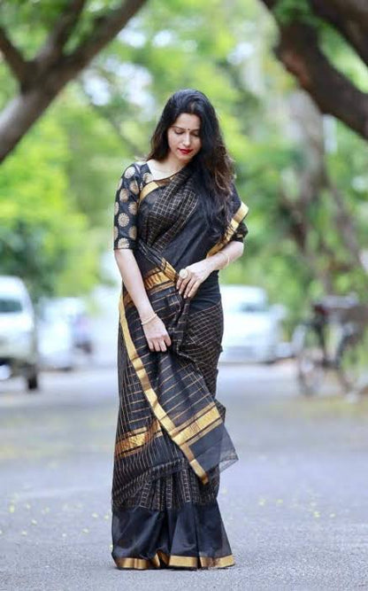 Mangalagiri  Pattu Checked Sarees