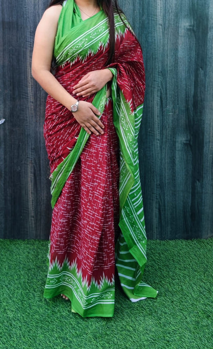 Cotton Mul Mul Sarees with Blouse