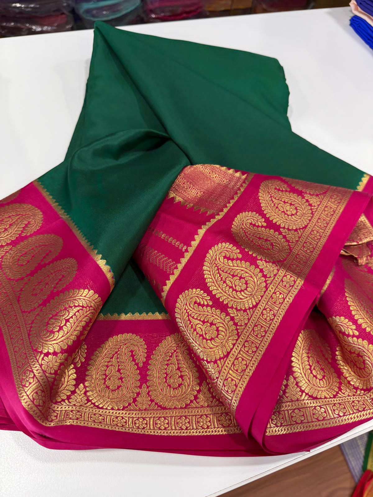 Mango Border Mysore Silk Sarees