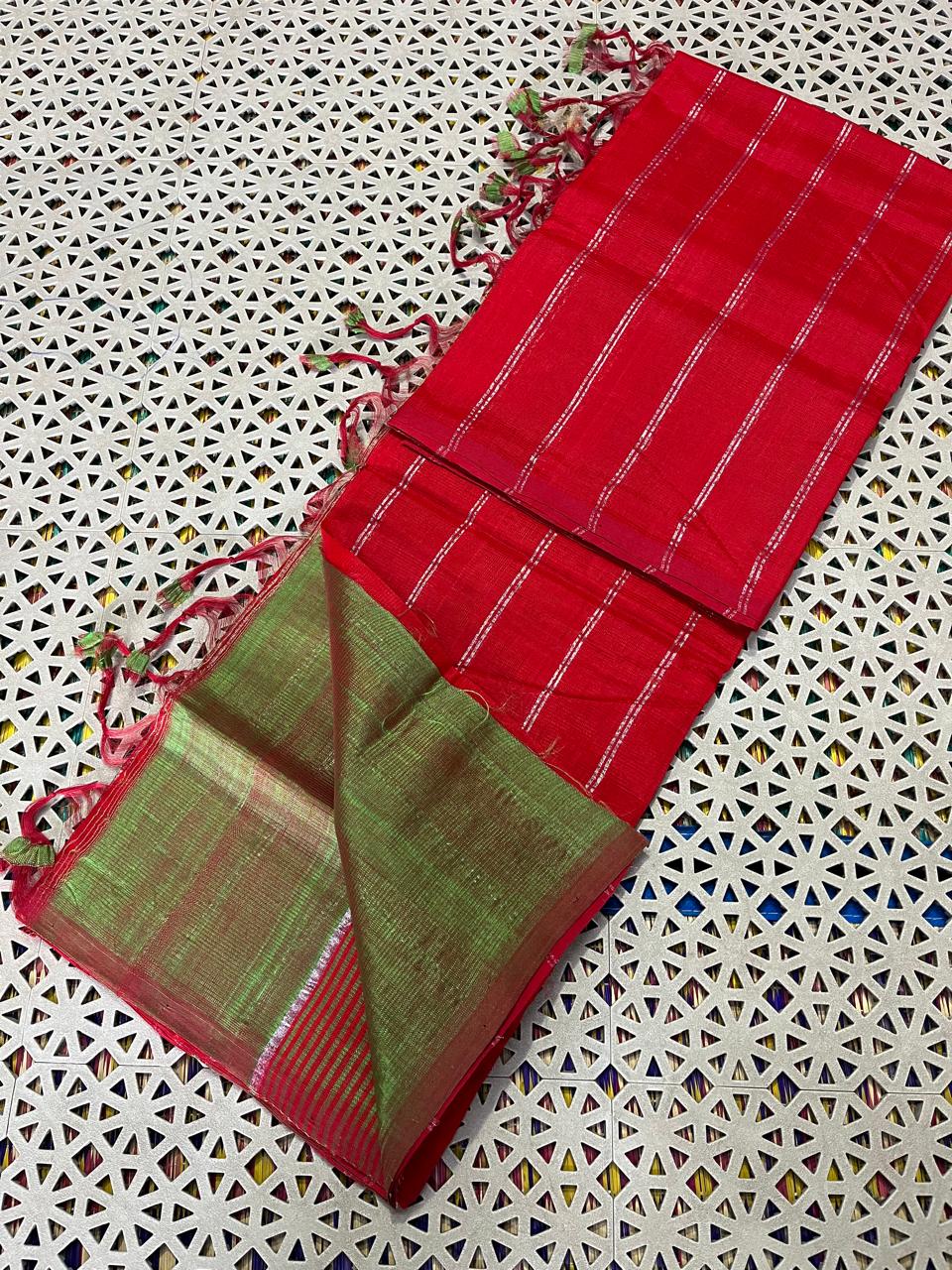 Mangalagiri Pattu Zari Lines Sarees