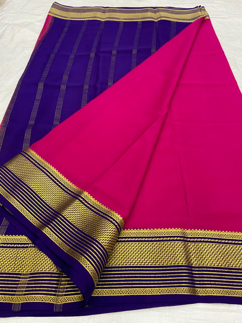 Plain Mysore Silk Sarees 120 gsm