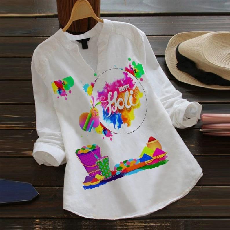 Holi print Reyon Tops