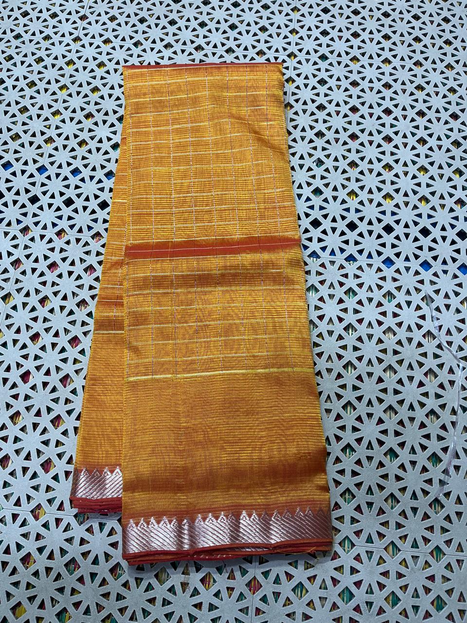 Mangalagiri  Pattu Checked Sarees