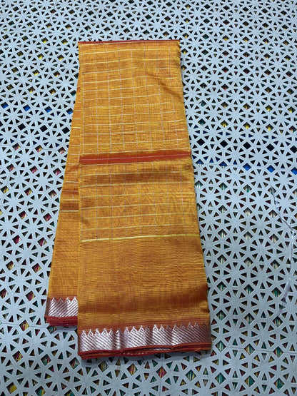 Mangalagiri  Pattu Checked Sarees