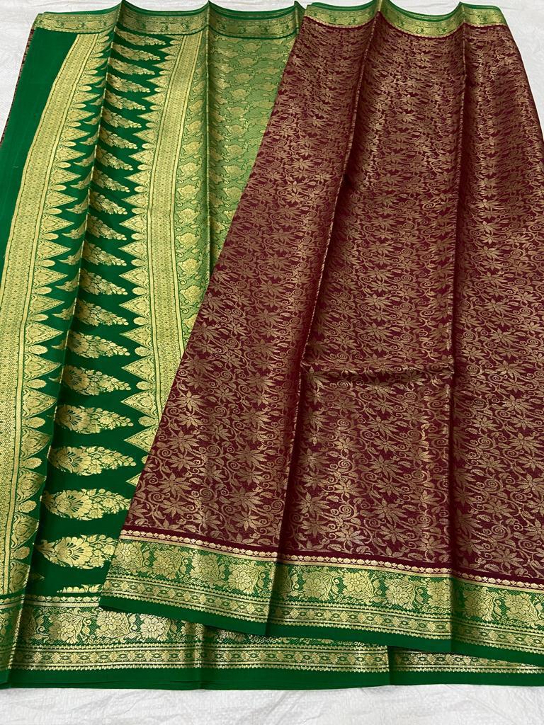 Brocade Pure Mysore Silk Sarees