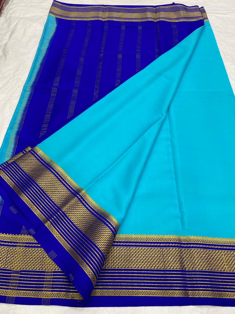 Plain Mysore Silk Sarees 120 gsm