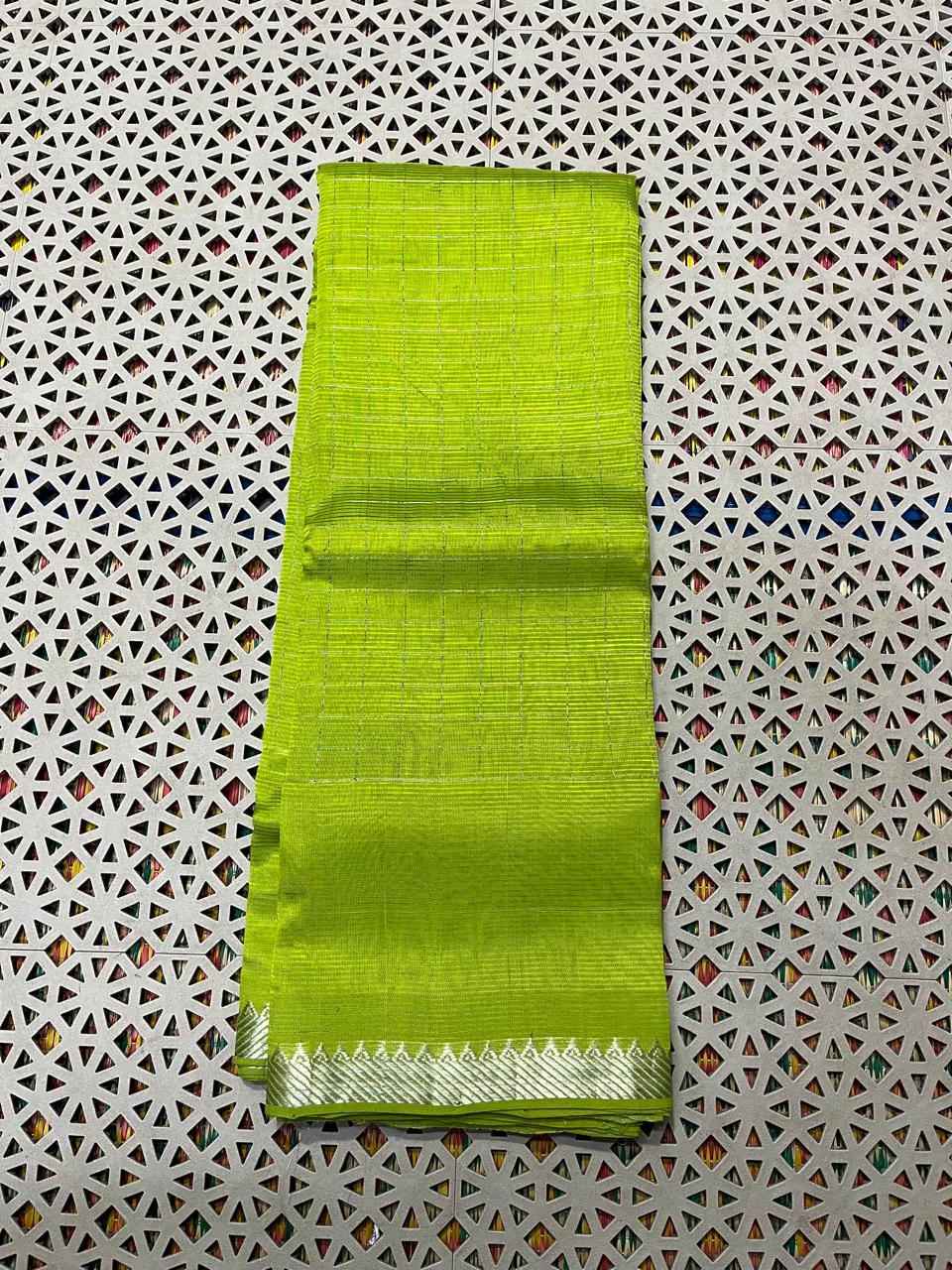 Mangalagiri  Pattu Checked Sarees