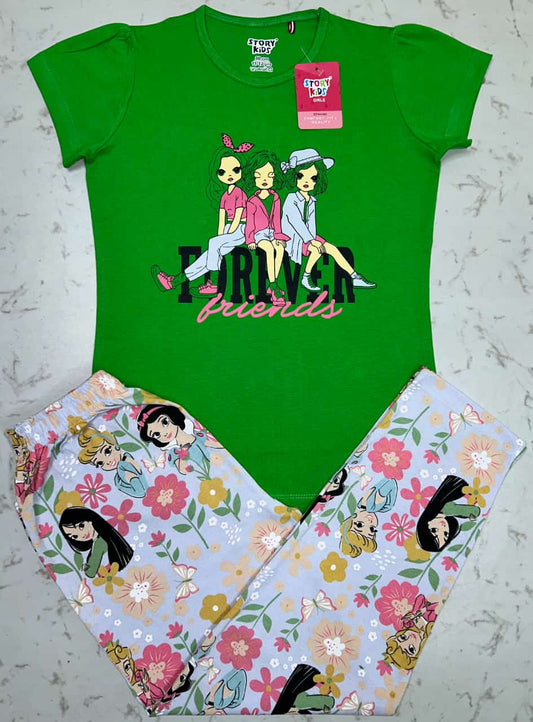 Girls Cotton T-Shirts Pant Sets