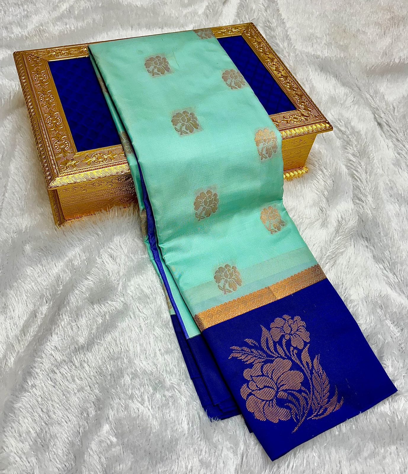 Semi Silk Embossed Sarees